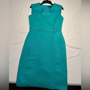 Tahari teal patterned dress. Size 6. Beautiful.